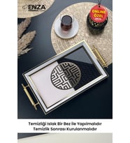 Beyaz Mint Cam Tepsi 48x29 cm, şık ve kullanışlı sunum ürünü