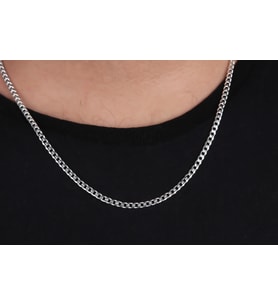 Glorria Gümüş 4mm Gurmet Zincir Kolye