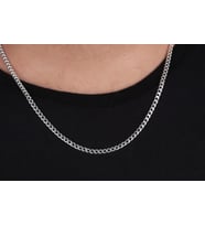 Glorria Gümüş 4mm Gurmet Zincir Kolye