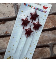 4 ADET KIRMIZI YILDIZ PASTA MUMU YILDIZ DOĞUM GÜNÜ PASTA MUMU KIRMIZI PASTA MUMU YILDIZ MUM CANDLE
