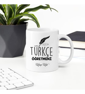 Türkçe Öğretmeni İsme Özel Kupa (Beyaz)