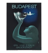 Budapeşte 1935 Macaristan'a Seyahat Reklam Baskısı Tablo Ahşap Poster Dekoratif
