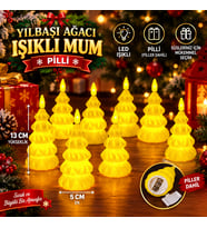 VIP 9 ADET YILBAŞI AĞACI ŞEKLİNDE MUM LED IŞIKLI MUM YILBAŞI MUMU ÇAM AĞACI MUMU IŞIKLI NOEL MUMU
