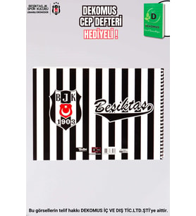 "DEKOMUS CEP DEFTERİ HEDİYELİ" LİSANSLI BEŞİKTAŞ RESİM DEFTERİ (Krem)