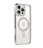 Iphone 16 Pro Kılıf Joke Simli Magneticsafe Kılıf - Gümüş