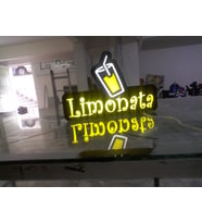 Limonata Görselli Yazılı Tabela 3D Led Neon Etkili Işıklı Tabela 30X45 CM Tek Taraflı