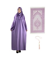 Namaz Elbisesi Eşarp Seccade Tesbih Set, İslami Giyim Takım Ferace Turban Şal