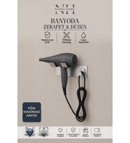 Paslanmaz Çelik Yapışkanlı Fön Makinesi Askılığı