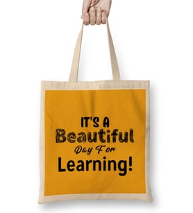 Teacher Gift-Learning Inspire-Science Student School-Inspirational KIDS WOMEN Men Bez Çanta Uzun Saplı