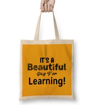 Teacher Gift-Learning Inspire-Science Student School-Inspirational KIDS WOMEN Men Bez Çanta Uzun Saplı