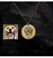 Fotoğraf Basklı Kişiye Özel Evcil Hayvan Resimli Gümüş Kolye (Gold)