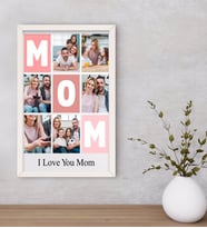 BK Gift Kişiye Özel Mom Temalı Dekoratif Ahşap Beyaz Çerçeveli Tablo 40x25cm-1