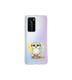 Huawei P40 Pro ile Uyumlu Splash Mirket Tasarımlı Şeffaf Silikon Kılıf