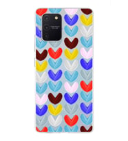 PrintiFy Samsung Galaxy A91 ile Uyumlu 1mm Slim Fit Water Color 1 Baskılı Şeffaf  Kılıf