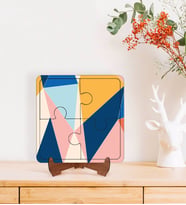BK Gift Modern Art Tasarımlı Ahşap Standlı Puzzle Çerçeve-8