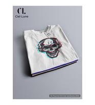 Nevermind Unisex Skull Glich Özel Tasarım - Oversize T-Shirt (Beyaz)