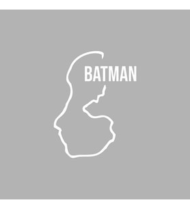 Batman Harita Araba Sticker siyah 14x17 CM (Beyaz)