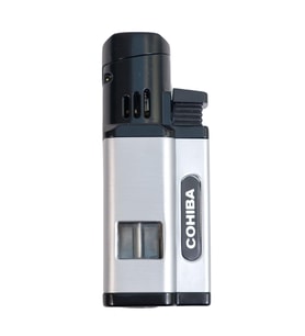 Cohiba 3 Torch Pürmüz Delicili Gümüş Siyah Metal Puro Çakmağı
