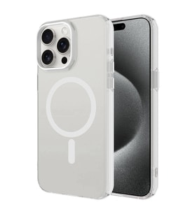 iPhone 15 Pro Max Kılıf Magsafe Şarj Özellikli Buzlu Transparan C-Pro Sert Kılıf (Renksiz)