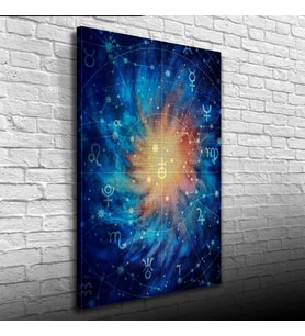 Soyut Çalışma, Mavi Tonlarda Kanvas Tablo 50 x 70