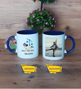 Adalet Öğretmeni Kupa Bardak Lacivert Fotoğraflı Öğretmenler Günü Hediyesi