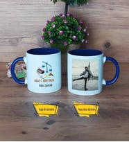 Adalet Öğretmeni Kupa Bardak Lacivert Fotoğraflı Öğretmenler Günü Hediyesi