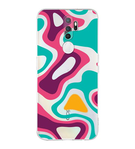 PrintiFy Oppo A5 2020 Uyumlu Kamera Korumalı Renkli Desen Tasarımlı Şeffaf Silikon Kılıf
