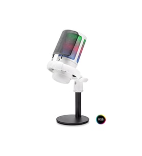 MIXREC W24 RGB USB Type-C Profesyonel Mixer Kontrollü Gaming Mikrofon – Beyaz