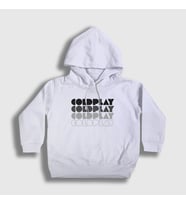Presmono Unisex Çocuk Beyaz Logo Coldplay Kapüşonlu Sweatshirt 470371tt (Beyaz)