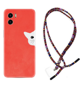 Vivo Y15S Y32 Y33S Y51 Y53S Kılıf Boyun Asklı Rasta Silikon Kedoş 1735