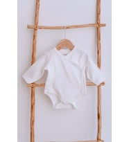%100 Pamuk 2li Kimono Unisex Bebek Body (Beyaz)