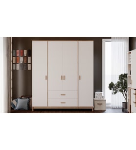 Nero Genç Odası Takımı (4 Kapılı Dolap+Karyola 100x200+Komodin+Çalışma Masası ve Üst Ünite+Kitaplık+Şifonyer+ayna )