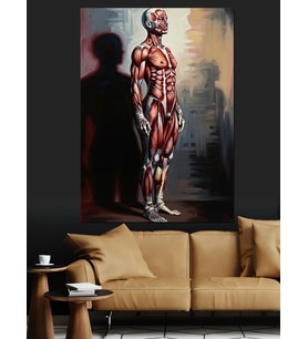 İnsan Kas Sistemi Anatomik Sanat Dekoratif Kanvas - Mdf Ahşap Tablo