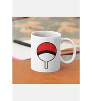 Naruto Shippuden Uchiha Logo Kupa Bardak (Beyaz)