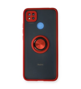 Xiaomi Redmi 9c Kılıf Montreal Yüzüklü Silikon Kapak - Kırmızı