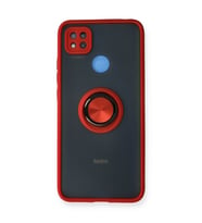 Xiaomi Redmi 9c Kılıf Montreal Yüzüklü Silikon Kapak - Kırmızı