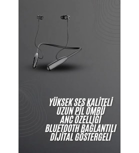 100 Saat Bluetooth Kulaklık Dijital Göstergeli ANC Özelliği Kablolu