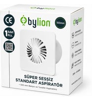 Sessiz Banyo Aspiratörü, 40 dB, 18 W Düşük Enerji Tüketimi, 90 m3/h Hava Debili, 230 V, Havalandırma Fanı, Banyo, Tuvalet, Mutfak, Garaj İçin, Nem, Koku, Duman, Buhar Tahliye Fanı (100 mm)