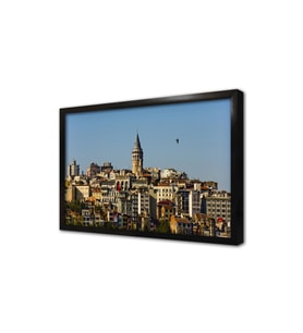Galata Kulesi Çerçeveli Cam Tablo