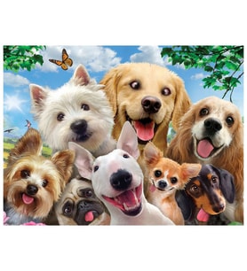 Prime 3D Köpek ve Kedi Selfie Çift Taraflı Puzzle 100 Parça 15052