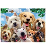 Prime 3D Köpek ve Kedi Selfie Çift Taraflı Puzzle 100 Parça 15052