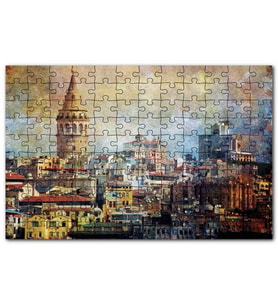 Cakapuzzle Galata Kulesinin Sanatsal Görsel Puzzle Yapboz MDF (Ahşap) (120 Parça)