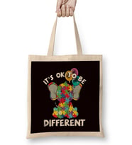 Ok Be Different Autistic Elephant Balloons Autism Awareness Bez Çanta Uzun Saplı