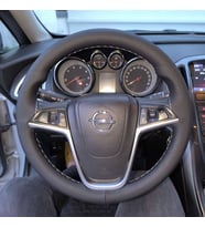 DİKİŞLİ DİREKSİYON KILIFI SİYAH DERİ GRİ DİKİŞLİ OPEL ASTRA J  İNSİGNİA İÇİN