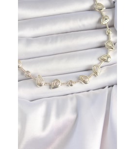 Pirinç Gold Renk Zirkon Taşlı Damla Model VIP Seri Exclusive Kadın Kolye 5886 - HEP-8744-3348