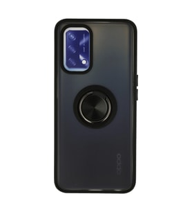 Oppo A74 4g Kılıf Montreal Yüzüklü Silikon Kapak - Siyah
