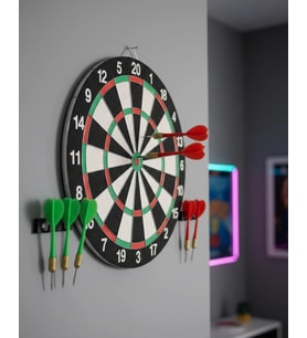 Şık Tasarımlı Dart Tahtası 12 İnç Dayanıklı Ahşap Gövde