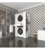 Kenzlife çamaşır-kurutma makinesi dolabı umare byz 187*110*60 çekmeceli raflı banyo (Beyaz)