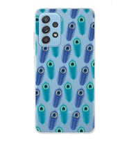 PrintiFy Samsung Galaxy A52 5G ile Uyumlu 1mm Slim Fit Nazar Boncuğu 4 Baskılı Şeffaf  Kılıf