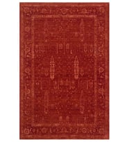 Eko Halı Shıraz SHR 03 Red Vintage Tarzlı Yumuşak Dokulu Modern Makine Halısı (Ateş Kırmızısı)
